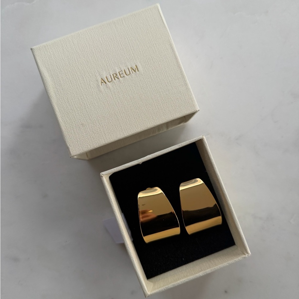 AUREUM Shiny Gold Statement Earrings